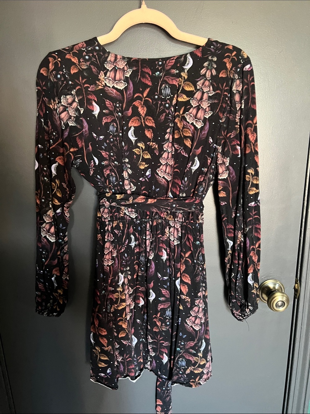 Disturbia - Foxglove Long Sleeve Faux Wrap Mini Dress - Picture 4 of 4